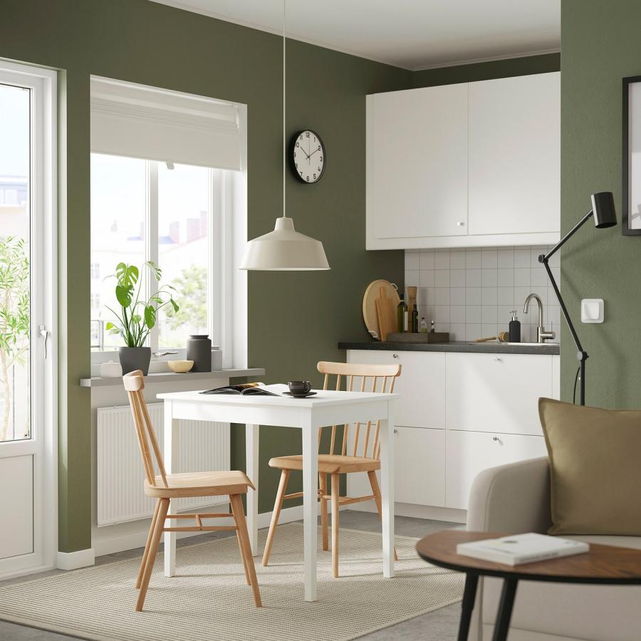 [IKEA/イケア/通販]NASINGE ネースィンゲ / HOGVED ホーグヴェド テーブル＆チェア2脚, ホワイト/バーチ材突き板, 80x60 cm[3](19611722) |  | 01