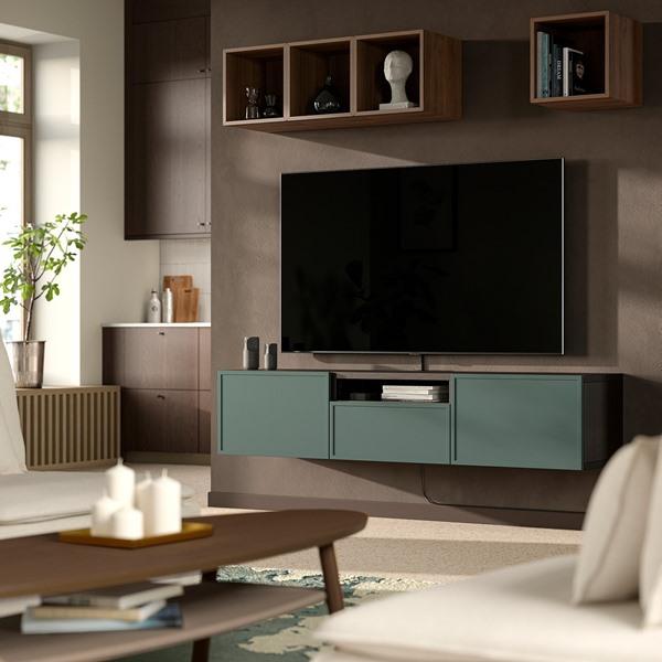 [IKEA/イケア/通販]BESTA ベストーテレビ台, ブラックブラウン/クルークマカーレ ダークグレーグリ……[12](19612123) |  | 01