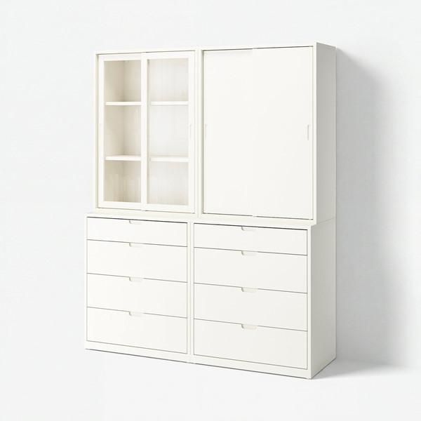 [IKEA/イケア/通販]TONSTAD トンスタード収納コンビネーション 引き出し付, オフホワイト/ガラス,164x4……[7](19612415) | 