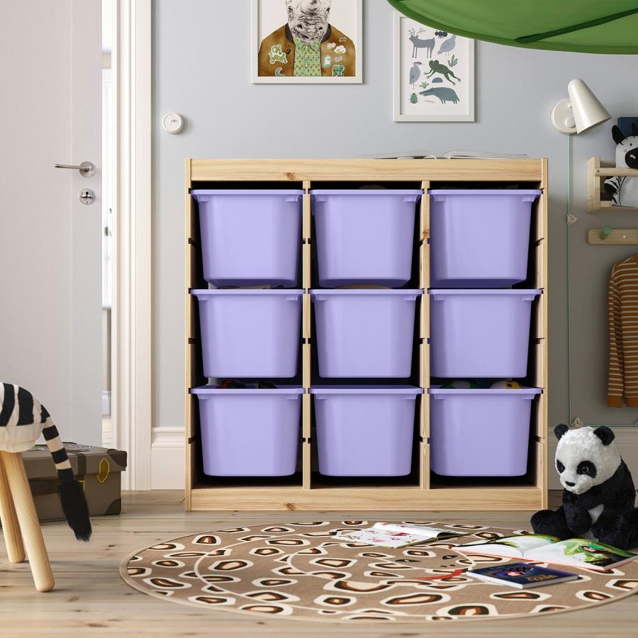[IKEA/イケア/通販]TROFAST トロファスト 収納コンビネーション, ルームディバイダ―/ライトホワイトステインパイン ライラック, 93x44x91 cm[10](19612585) |  | 01