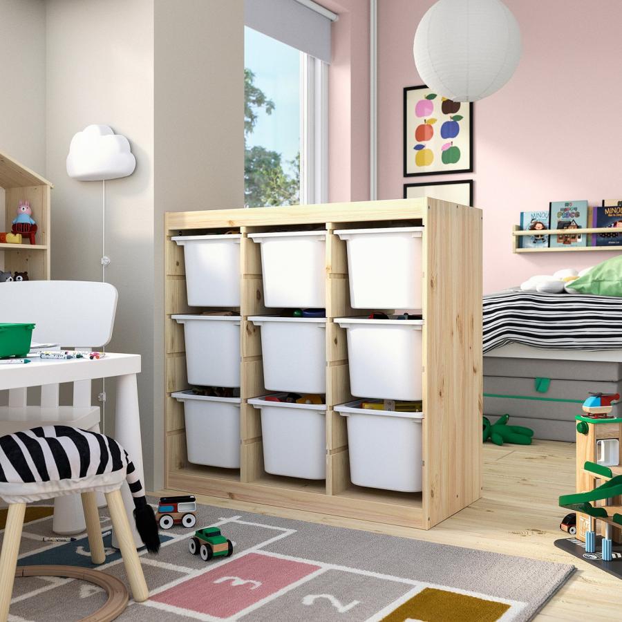 [IKEA/イケア/通販]TROFAST トロファスト 収納コンビネーション, ルームディバイダ―/ライトホワイトステインパイン ホワイト, 93x44x91 cm[10](19612707) |  | 01