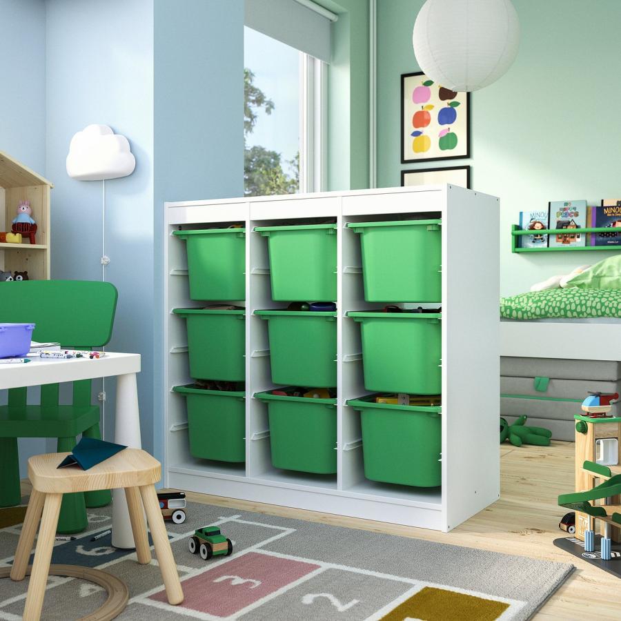 [IKEA/イケア/通販]TROFAST トロファスト 収納コンビネーション, ルームディバイダ―/ホワイト ブライトグリーン, 99x44x95 cm[11](19613127) |  | 01