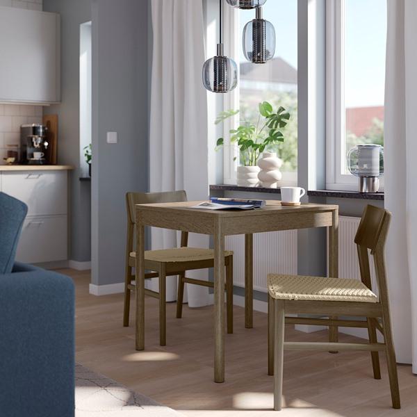 [IKEA/イケア/通販]TONSTAD トンスタード / SKANSNAS スカンスネス テーブル＆チェア2脚, ブラウンステインオーク材突き板/ブラウン ビーチ, 80/120x70 cm[4](19 |  | 10