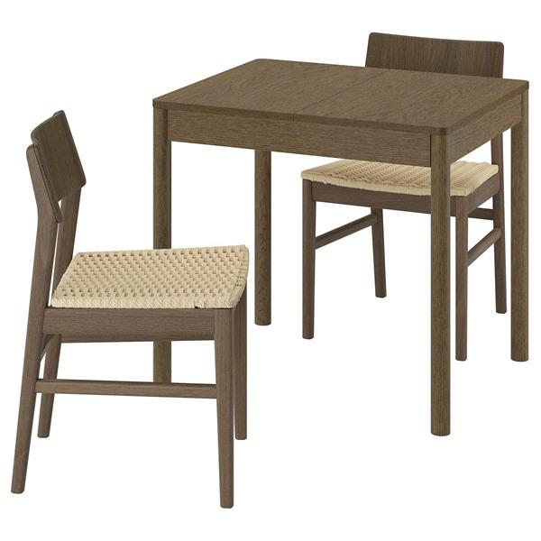 [IKEA/イケア/通販]TONSTAD トンスタード / SKANSNAS スカンスネス テーブル＆チェア2脚, ブラウンステインオーク材突き板/ブラウン ビーチ, 80/120x70 cm[4](19 |  | 02
