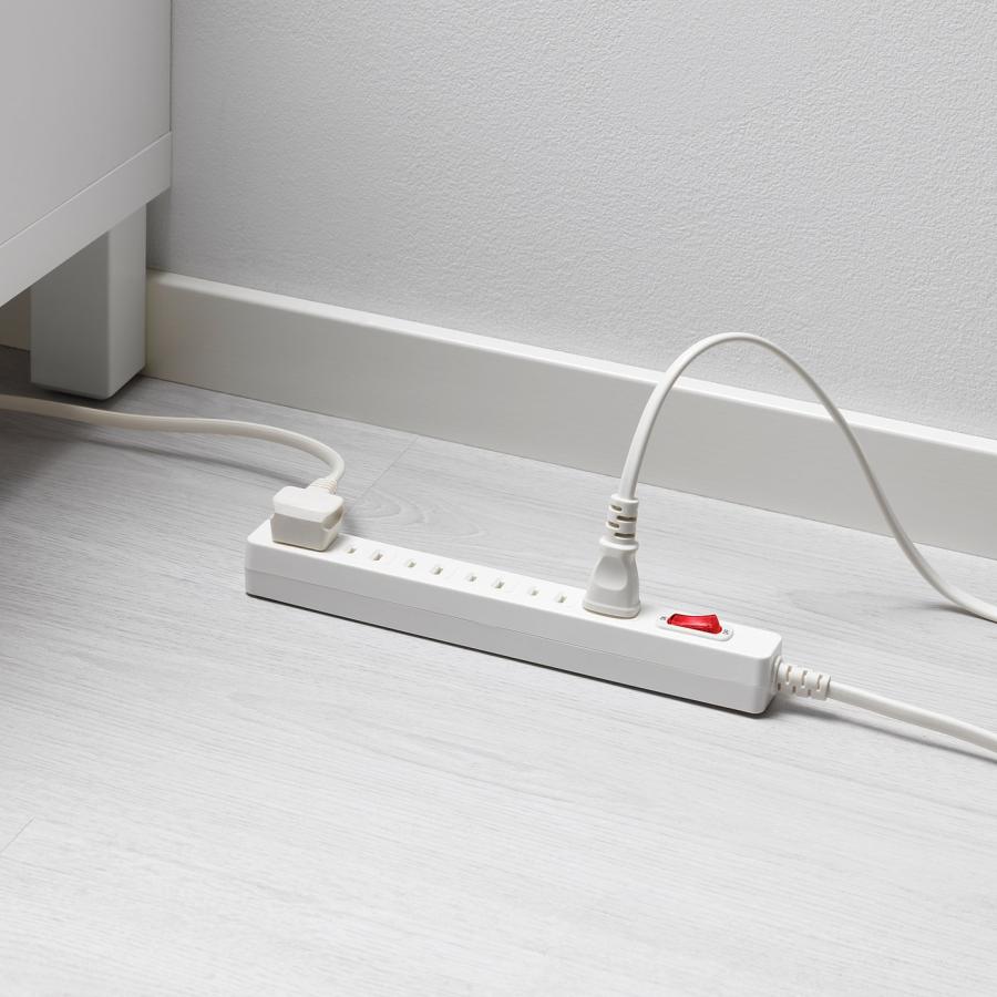 [IKEA/イケア/通販]KOPPLA コップラ 電源タップ 6個口, アース無/ホワイト, 1.5 m[B](20092555) |  | 01