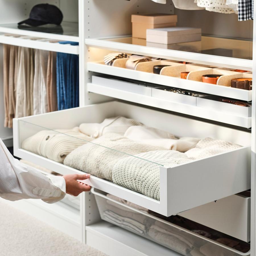 [IKEA/イケア/通販]KOMPLEMENT コムプレメント 引き出し ガラス前部付き, ホワイト, 100x58 cm[F](20355028) |  | 01