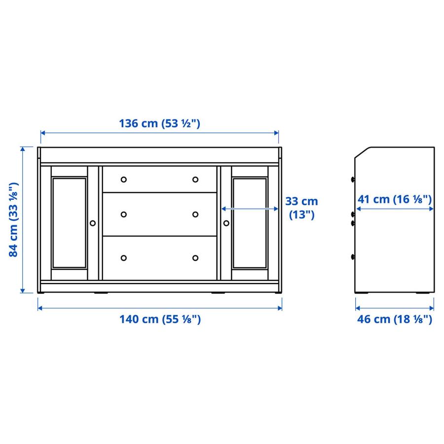 サイドボード IKEA HAUGA 高さ約85cm 幅約140cm 奥行約45cm 入荷致しました！ HAUGA ハウガ サイドボード, ホワイト, 140x84 cm - IKEA