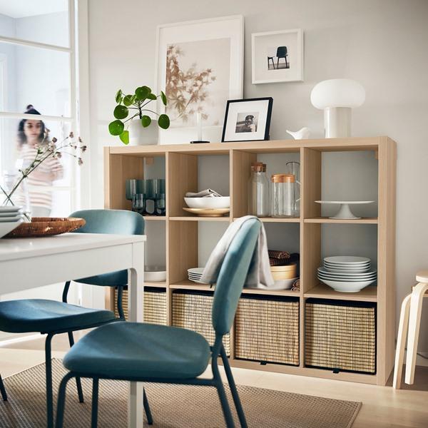 [IKEA/イケア/通販]KALLAX カラックスシェルフユニット, ホワイトステインオーク調,112x147 cm[I](20409941) |  | 01