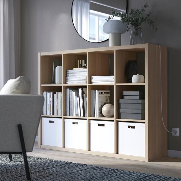 [IKEA/イケア/通販]KALLAX カラックスシェルフユニット, ホワイトステインオーク調,112x147 cm[I](20409941) |  | 03