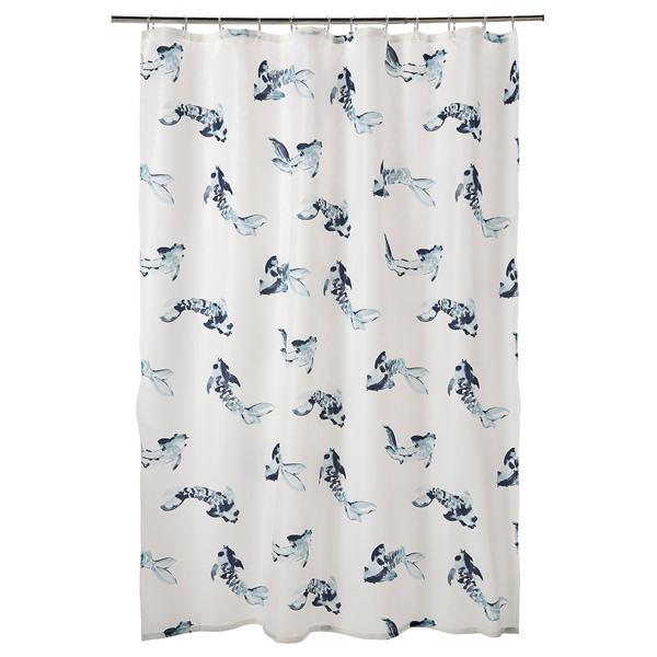【IKEA/イケア/通販】VATTENSJON ヴァッテンション シャワーカーテン, ホワイト ブルー/サカナ,…[A](20487825) | 