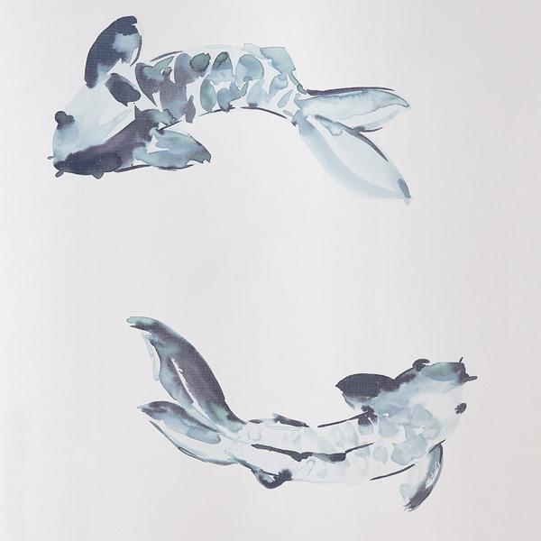 【IKEA/イケア/通販】VATTENSJON ヴァッテンション シャワーカーテン, ホワイト ブルー/サカナ,…[A](20487825) |  | 02