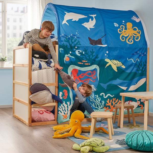 IKEA/イケア/通販】KURA キューラ ベッドテント, 海の動物模様[C IKEA/イケア/通販】KURA キューラ ベッドテント, 海の動物模様[C