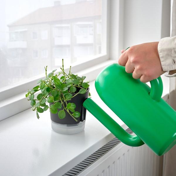 [IKEA/イケア/通販]VARDTRAD ヴォルドトレド自動水やり機能付き植木鉢, 室内/屋外用 透明/チャコール,9 cm[AA](20570867) |  | 01