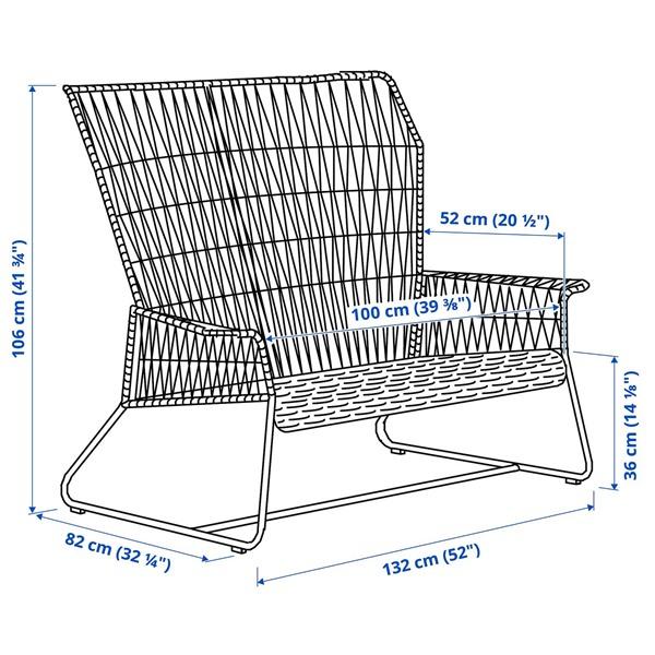 [IKEA/イケア/通販]TALLSKAR タルシェール2人掛けソファ 屋外用, チャコール[J](20575153) |  | 04