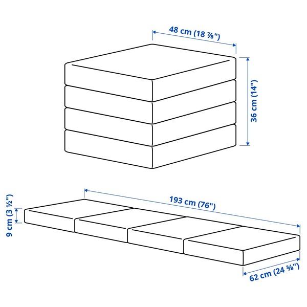 [IKEA/イケア/通販]SLAKT スレクトプーフ/マットレス 折りたたみ式, ヴィースレ ベージュ/グリーン[H](20590356) |  | 03