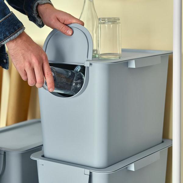 [IKEA/イケア/通販]TROSKNING トロスクニングふた付き容器, ライトグレーブルー,25 l[CD](20592256) |  | 04