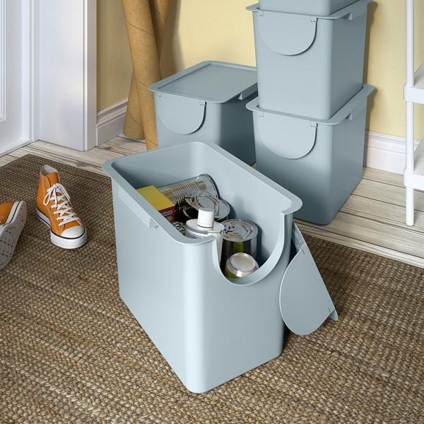 [IKEA/イケア/通販]TROSKNING トロスクニングふた付き容器, ライトグレーブルー,25 l[CD](20592256) |  | 05