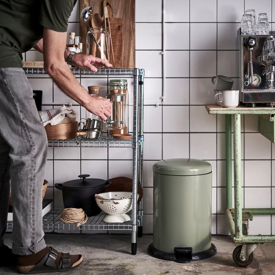 [IKEA/イケア/通販]GANGSKYFFEL ゴングスキッフェル ペダル式ゴミ箱, グレーグリーン, 18 l[D](20595392) |  | 02