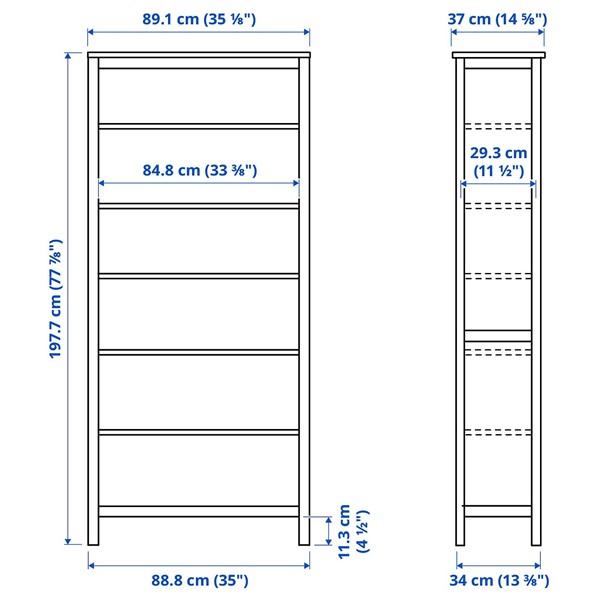 [IKEA/イケア/通販]HEMNES ヘムネス本棚, グレーグリーン/ライトブラウンステイン,90x197 cm[EK](20596160) |  | 04