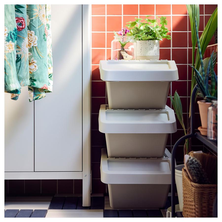 [IKEA/イケア/通販]SORTERA ソルテーラ 分別箱 ふた付き, ベージュ, 37 l[B](20602095) |  | 03