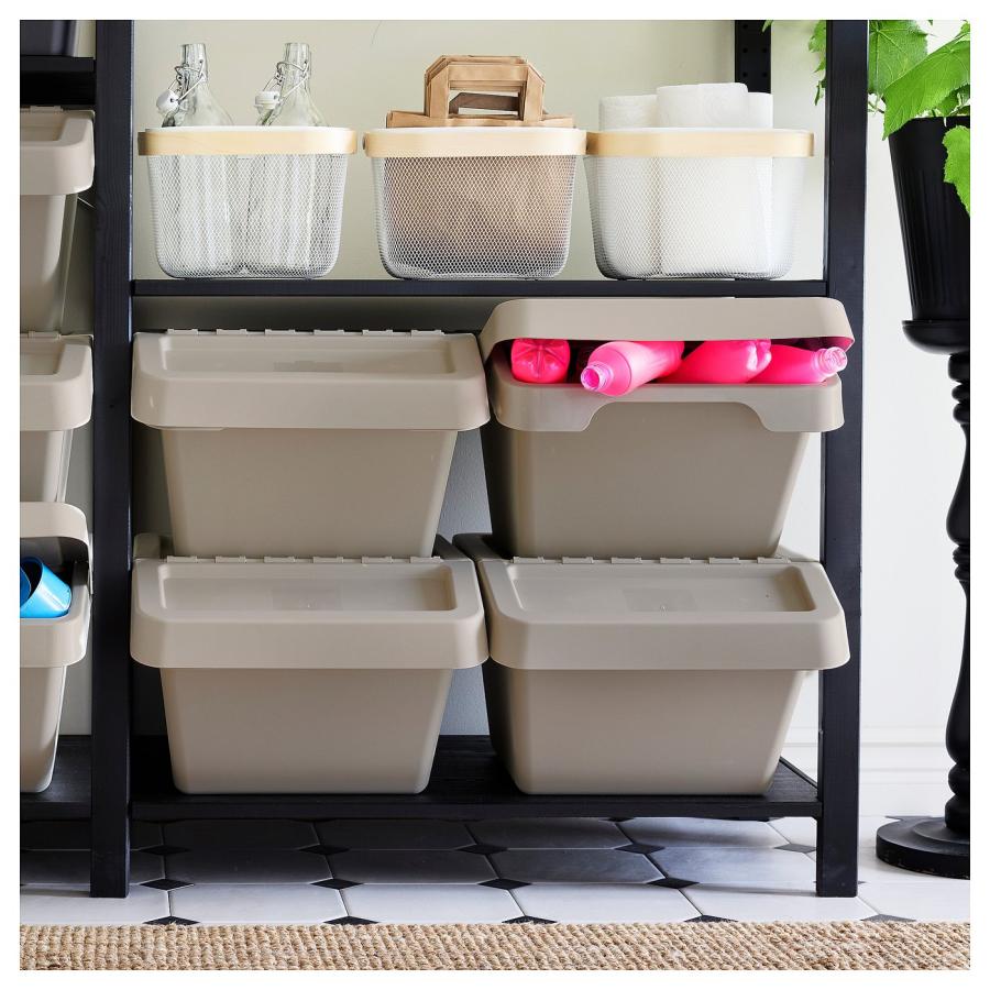 [IKEA/イケア/通販]SORTERA ソルテーラ 分別箱 ふた付き, ベージュ, 37 l[B](20602095) |  | 04