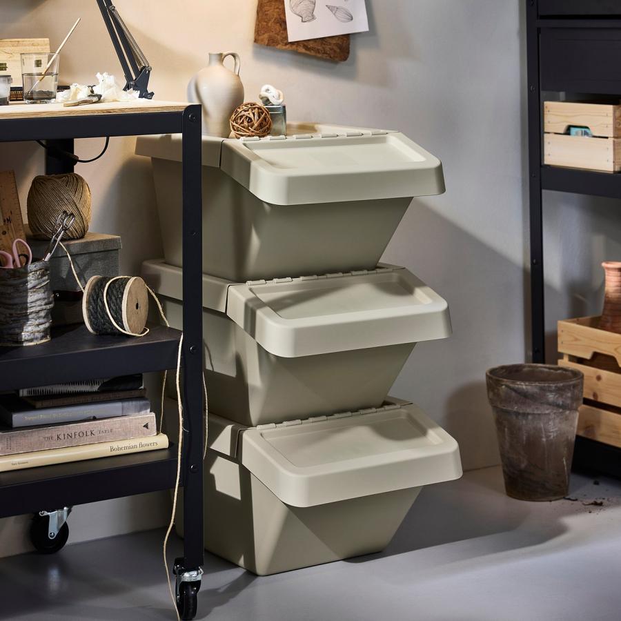 [IKEA/イケア/通販]SORTERA ソルテーラ 分別箱 ふた付き, ベージュ, 37 l[B](20602095) |  | 05