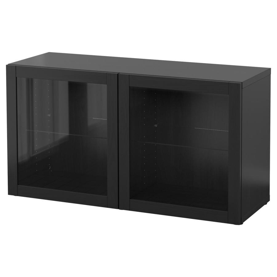 【IKEA/イケア/通販】BESTA ベストー シェルフユニット ガラス扉付, ブラックブラウン/シンドヴィーク ブラックブラウンクリアガラス,…[7](29047667) | 