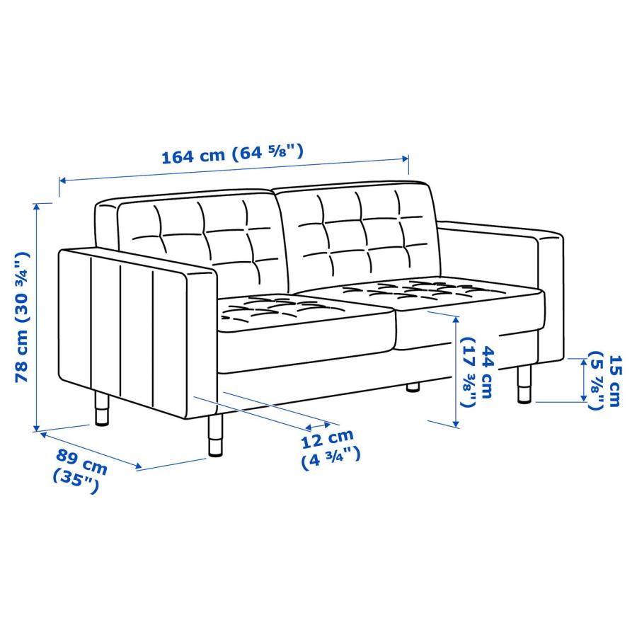 [IKEA/イケア/通販]LANDSKRONA ランズクローナ 2人掛けソファ, グンナレド ダークグレー/ウッド[GA](29270280) |  | 10
