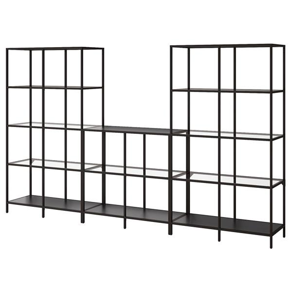 【IKEA/イケア/通販】VITTSJO ヴィットショー 収納コンビネーション, ブラックブラウン/ガラス,…[3](29294549) | 