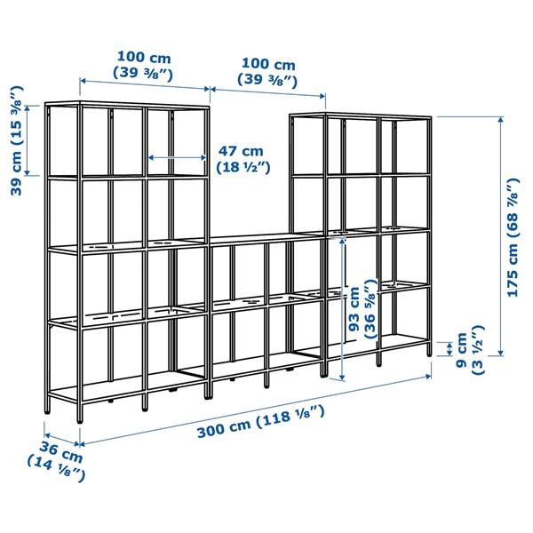 【IKEA/イケア/通販】VITTSJO ヴィットショー 収納コンビネーション, ブラックブラウン/ガラス,…[3](29294549) |  | 03