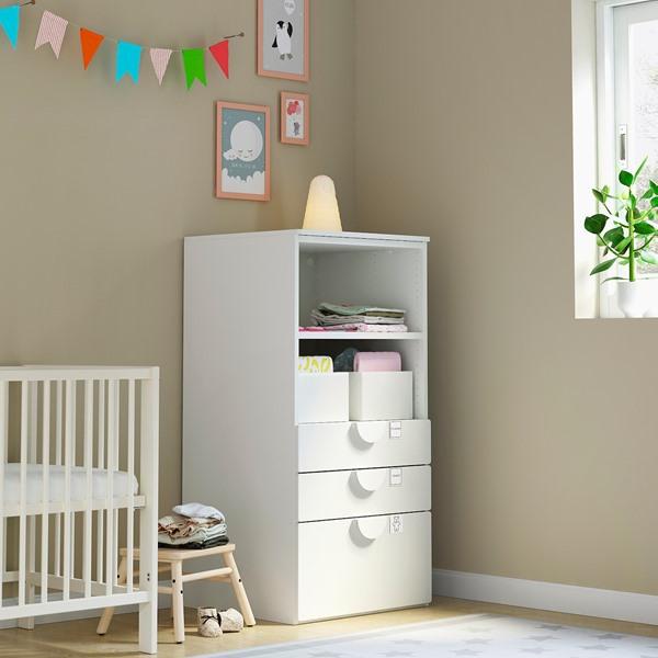 【IKEA/イケア/通販】SMASTAD スモースタード / PLATSA プラッツァ 本棚, ホワイト ホワイト/引き出し3段付き,…[11](29387807) |  | 01
