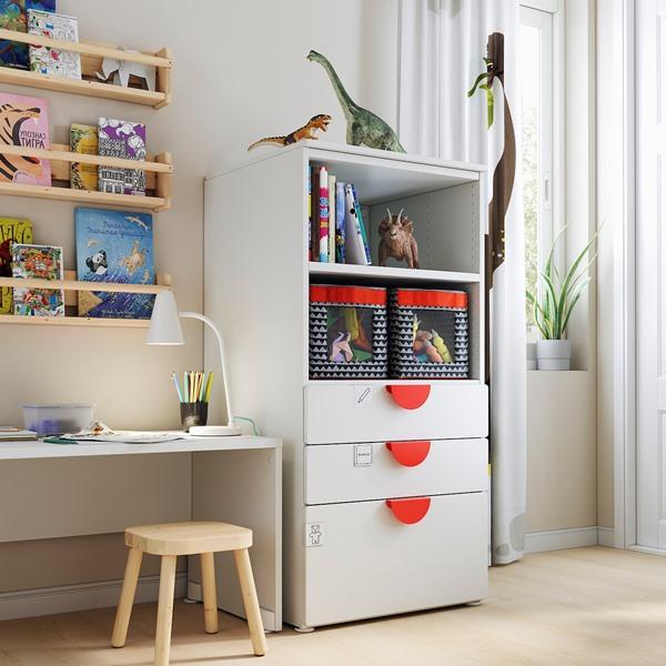 【IKEA/イケア/通販】SMASTAD スモースタード / PLATSA プラッツァ 本棚, ホワイト ホワイト/引き出し3段付き,…[11](29387807) |  | 02