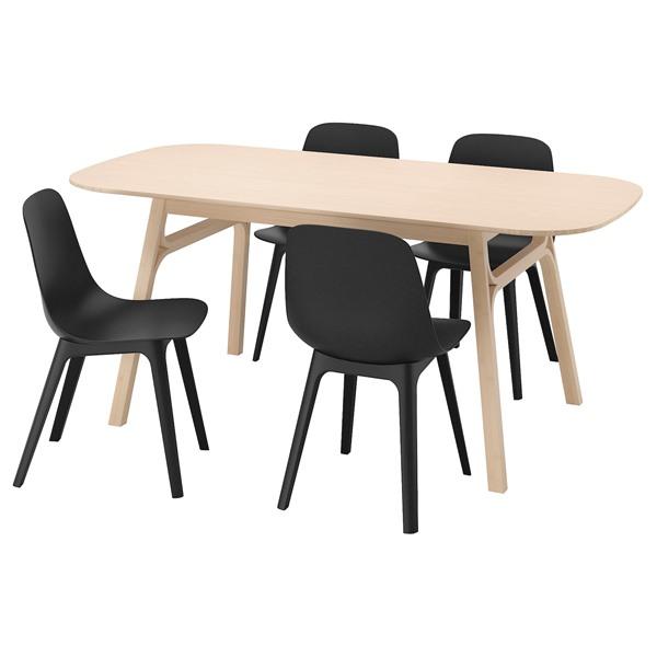 【IKEA/イケア/通販】VOXLOV ヴォックスローヴ / ODGER オドゲル テーブル＆チェア4脚, 竹/チャコール,…[5](29388680) | 