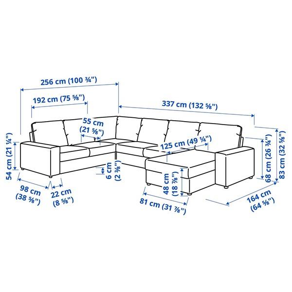 [IKEA/イケア/通販]VIMLE ヴィムレ コーナーソファ、5人掛け 寝椅子付き, ワイドアームレスト付き/グンナレド ミディアムグレー[12](29401832) |  | 03