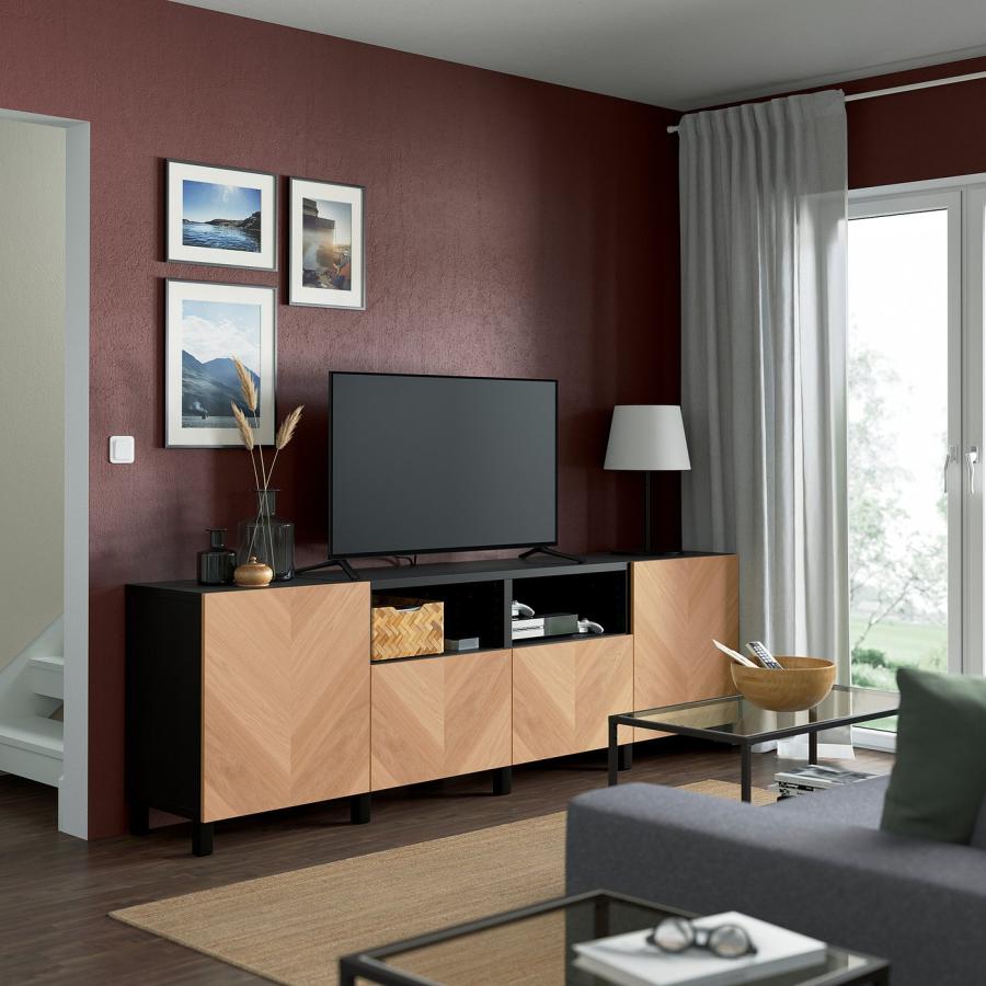 【IKEA/イケア/通販】BESTA ベストー テレビ台 扉&引き出し付き, ブラックブラウン/ヘデヴィーケン/ストゥッバルプ オーク材突き板,…[22](29432579) |  | 02
