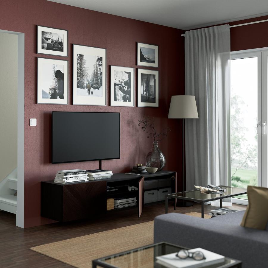 IKEA ベストー　テレビ台　美品 IKEA/イケア/通販]BESTA ベストー テレビ台 扉付き, ブラックブラウン