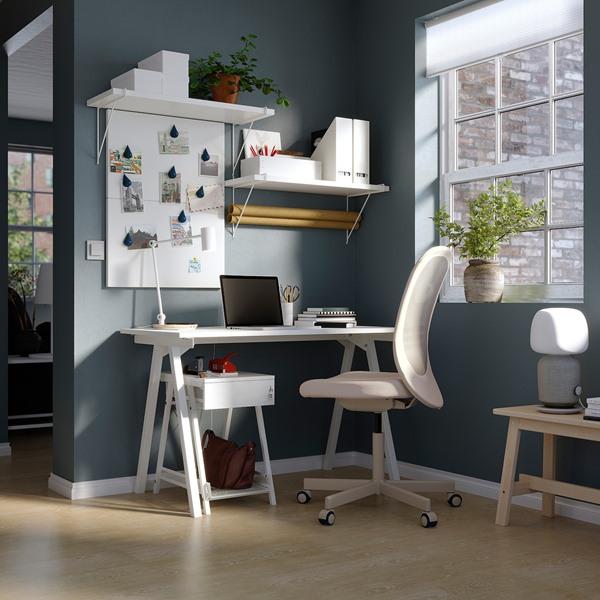IKEA/イケア/通販】TROTTEN トロッテン デスク, ベージュ/ホワイト[EI 