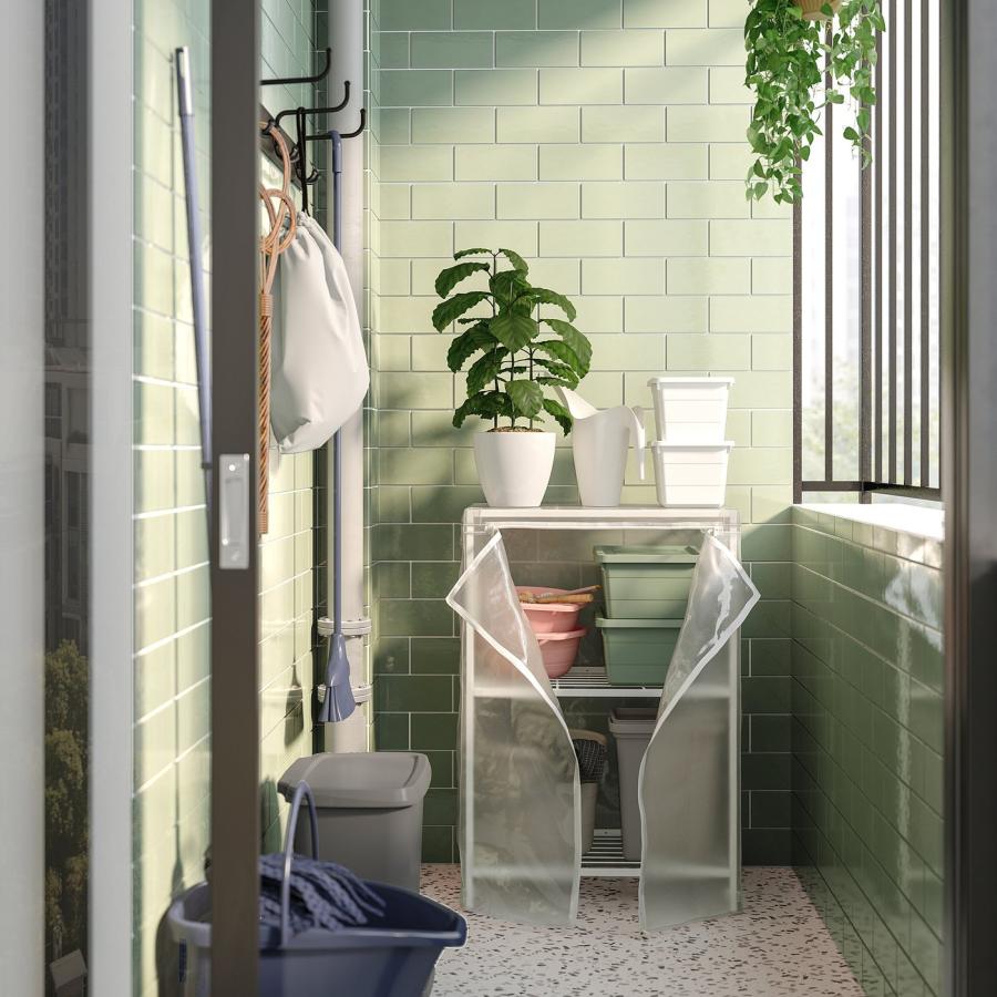 [IKEA/イケア/通販]JOSTEIN ヨースタイン シェルフユニット カバー付き, 室内/屋外用 ワイヤー/透明 ホワイト, 61x41x90 cm[5](29436935) |  | 01