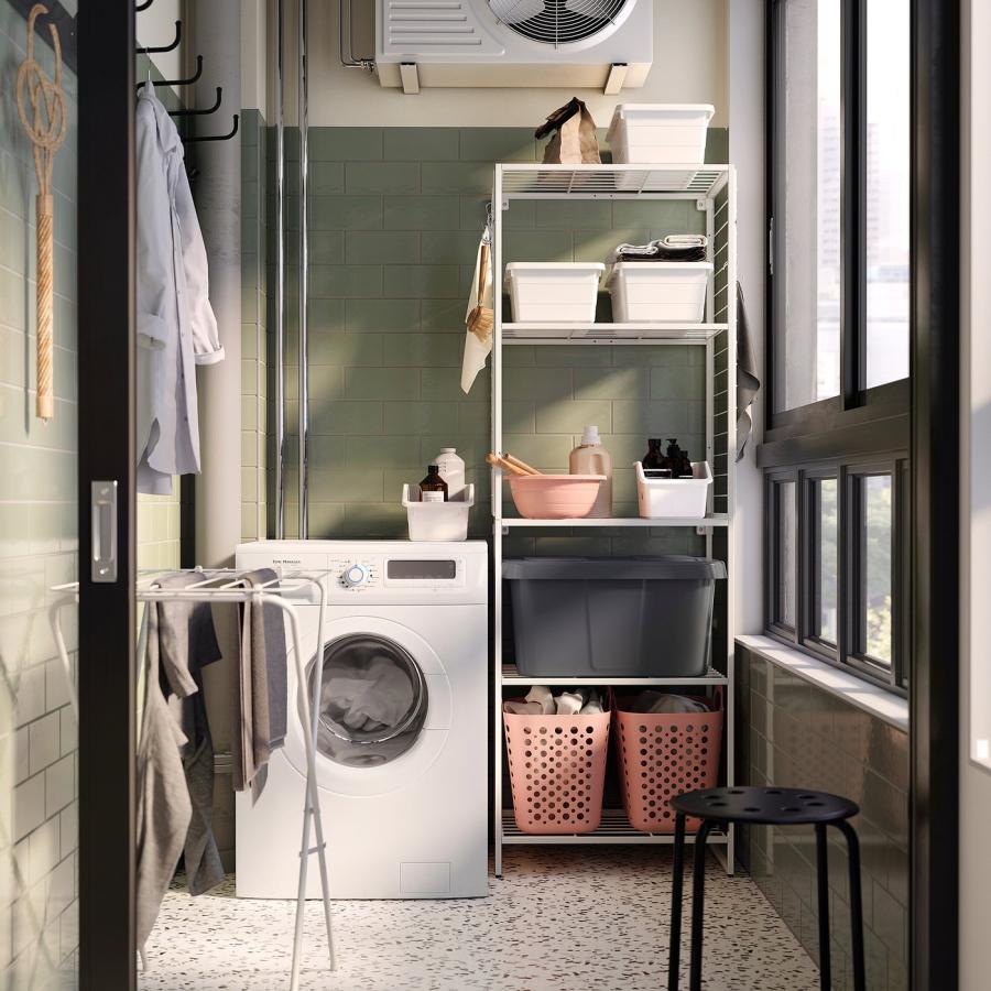 [IKEA/イケア/通販]JOSTEIN ヨースタイン シェルフユニット サイドネット付き, 室内/屋外用/ワイヤー ホワイト, 62x40x180 cm[9](29437256) |  | 01