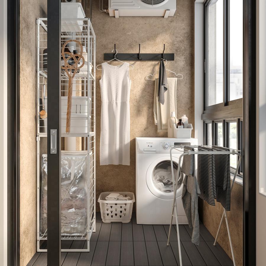 [IKEA/イケア/通販]JOSTEIN ヨースタイン シェルフユニット バッグ/サイドネット付き, 室内/屋外用 ワイヤー/透明 ホワイト, 62x40/76x180 cm[9](29437275) |  | 01