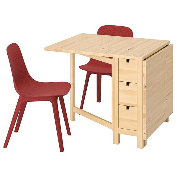 【IKEA/イケア/通販】NORDEN ノールデン / ODGER オドゲル テーブル＆チェア2脚, バーチ/レッド,…[4](29440744) | 