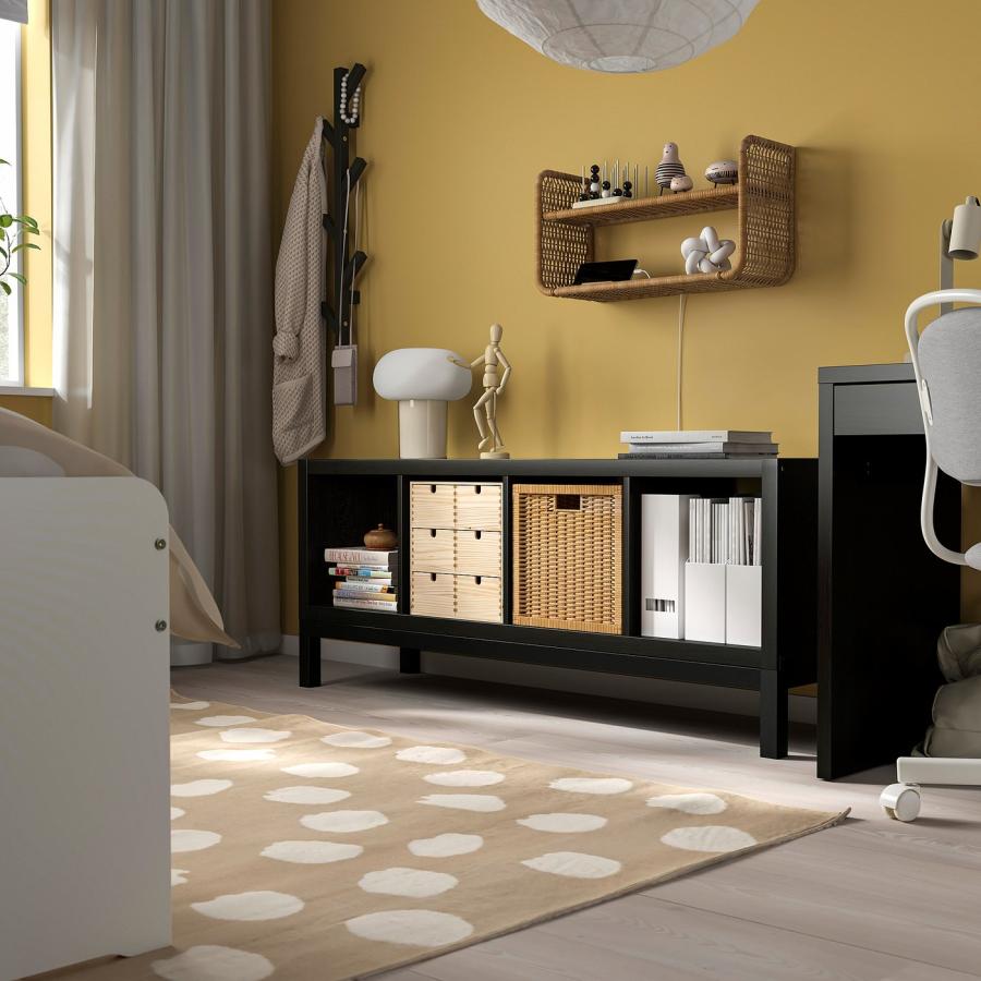 [IKEA/イケア/通販]KALLAX カラックス シェルフユニット 下部フレーム付き, ブラックブラウン/ブラック, 147x59 cm[AH](29443974)の画像