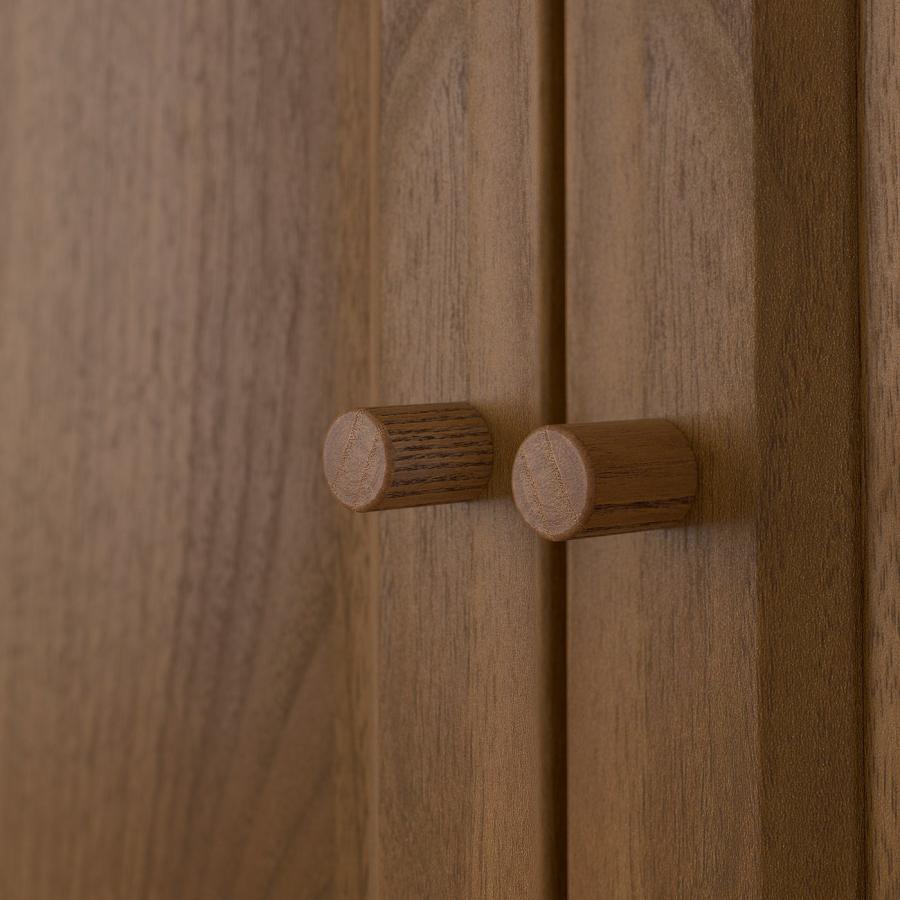 [IKEA/イケア/通販]BILLY ビリー / OXBERG オクスベリ 本棚 扉付き, ブラウン ウォールナット調, 80x30x202 cm[3](29483639)の画像