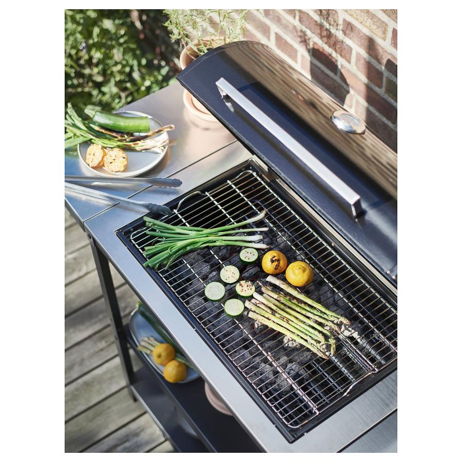 [IKEA/イケア/通販]GRILLSKAR グリルシェール 炭火焼きバーベキューグリル サイドテーブル2点付き, ステンレススチール/屋外用, 99/123/147x61 cm[3](29504651) |  | 02