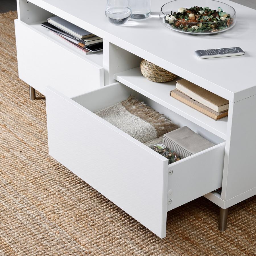[IKEA/イケア/通販]BESTA ベストー コーヒーテーブル引き出し付き, ホワイト/セルスヴィーケン/オサルプ ハイグロス/ホワイト, 120x58 cm[15](29509658) |  | 02