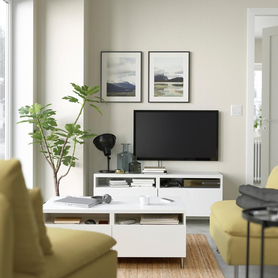 [IKEA/イケア/通販]BESTA ベストー コーヒーテーブル引き出し付き, ホワイト/セルスヴィーケン/オサルプ ハイグロス/ホワイト, 120x58 cm[15](29509658) |  | 04