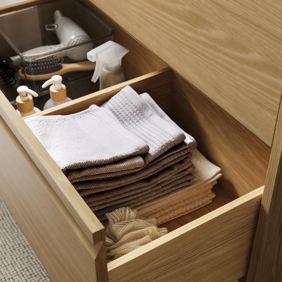 [IKEA/イケア/通販]ANGSJON エングショーン / BACKSJON バックショーン 洗面台 引き出し付き/洗面ボウル/水栓, オーク調/ホワイト 大理石調, 62x49x71 cm[6](295 |  | 02