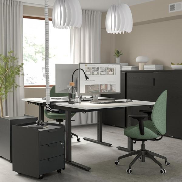 [IKEA/イケア/通販]MITTZON ミッツォーンデスク, ホワイト/ブラック,120x60 cm[3](29525842) |  | 01