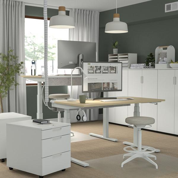 IKEA/イケア/通販]MITTZON ミッツォーンデスク 昇降式, 100V バーチ材