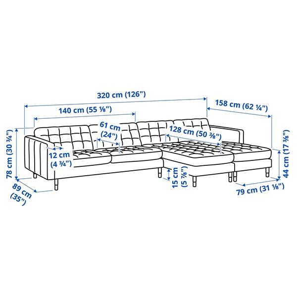 [IKEA/イケア/通販]LANDSKRONA ランズクローナ 4人掛けソファ 寝椅子付き, グラン/ボームスタード ゴールデンブラウン/ウッド[6](29554330) |  | 02